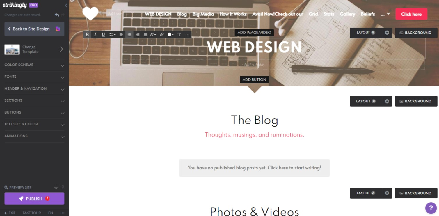 Strikingly Site Editor - Styles Strikingly Site Editor - Styles